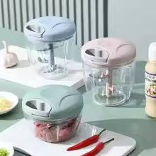 500/900ML Manual Meat Grinder & Garlic Press – Multi-Function Vegetable Chopper for Kitchen