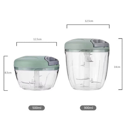 500/900ML Manual Meat Grinder & Garlic Press – Multi-Function Vegetable Chopper for Kitchen