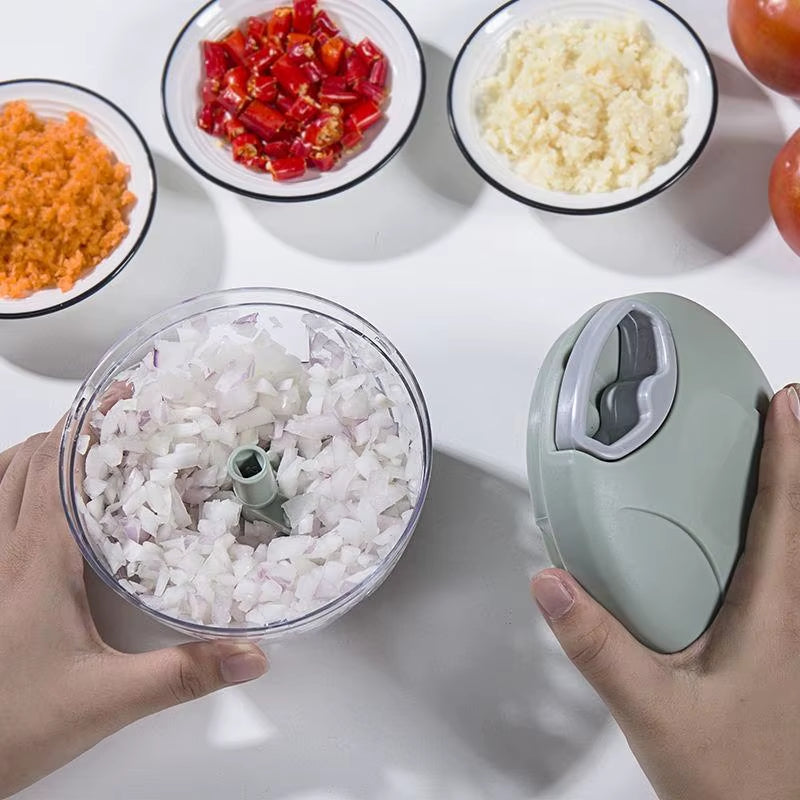 500/900ML Manual Meat Grinder & Garlic Press – Multi-Function Vegetable Chopper for Kitchen